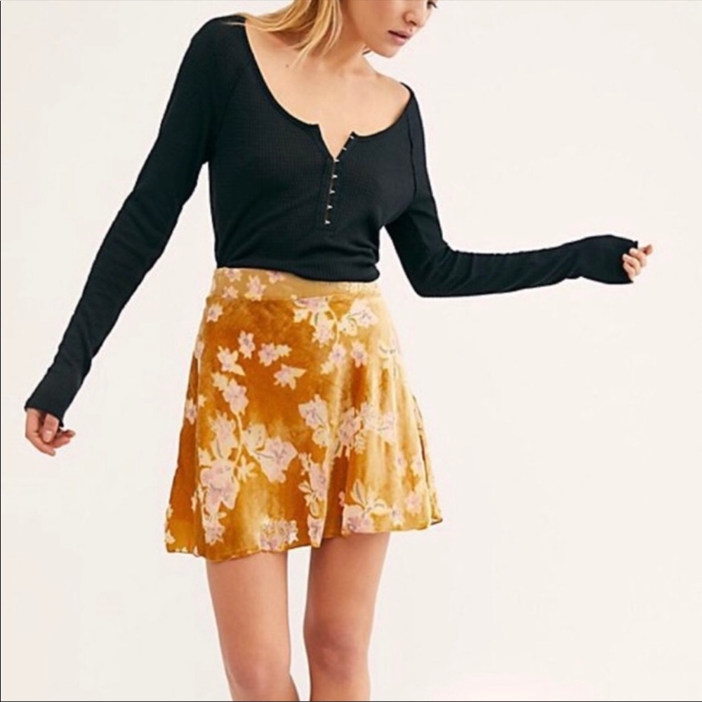 NEW Free People Margaux Velvet Floral Mini Dress